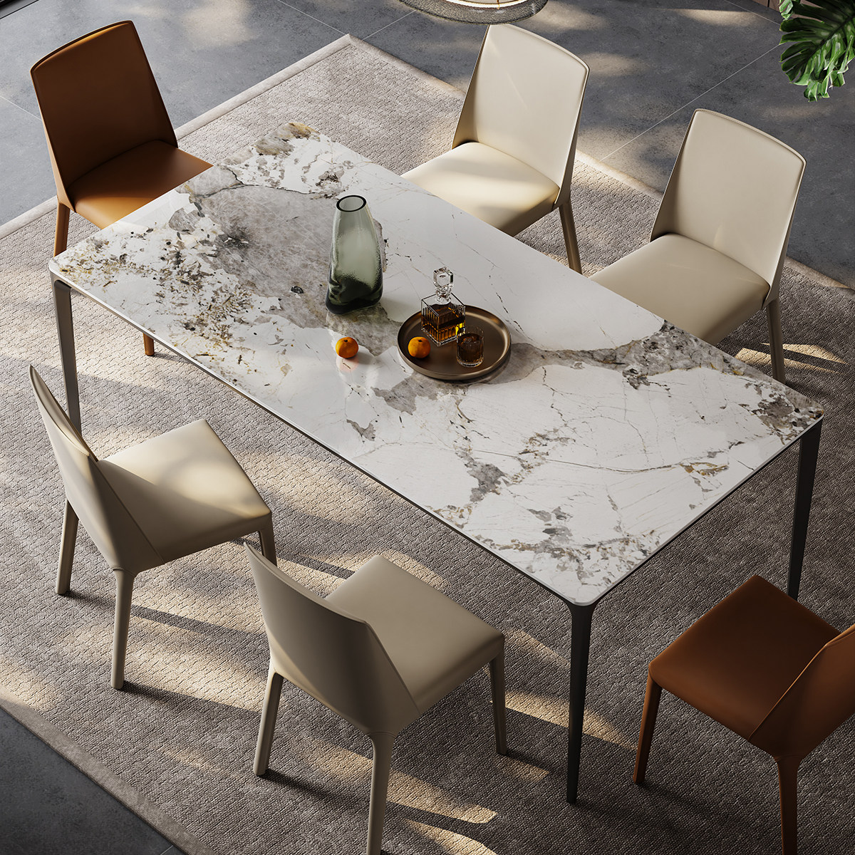 回岩铝合金岩板餐桌椅意式极简餐台现代简约轻奢四条脚长方形餐桌,淘宝优惠券,粉丝福利购,淘宝优惠卷