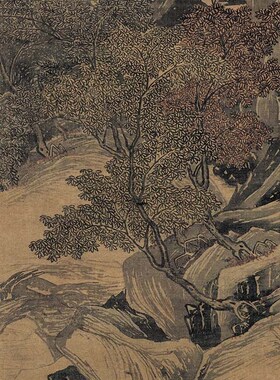 唐寅 骑驴归思图 山水人物 国画立轴 墙面装饰 艺术微喷 高清复制