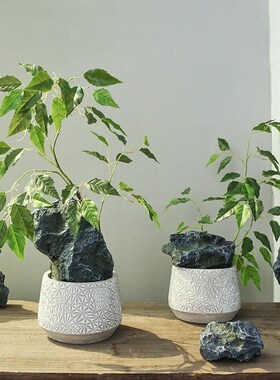 彷真玻璃钢石头i摆件室内石块造景庭院花园装饰岩石假山景观假石