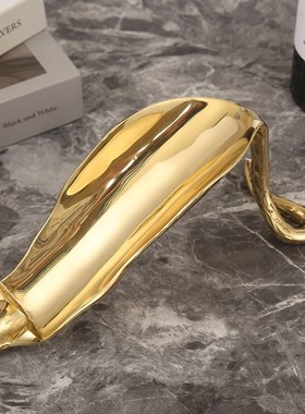 全铜叶子红酒架现代轻奢餐桌摆设电视柜酒柜玄关装饰品创意红酒托