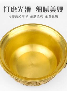 聚宝盆摆件财位装饰纯黄铜桌面柜台开业结婚工艺礼品