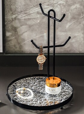 高级感钥匙收纳盘架子玄关入户置物架装饰品摆件亚克力客厅装饰品