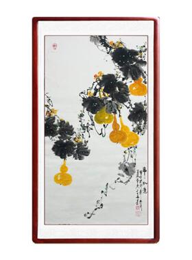 国画芦五福临挂画道餐厅卧室过玄关风门水葫装饰画心卷SUF轴木框