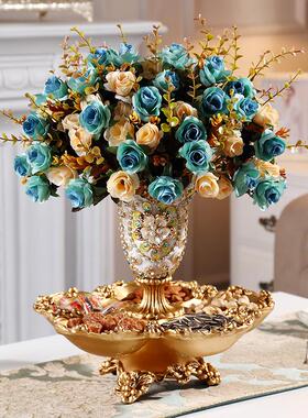 欧式客厅茶几摆件家居电视柜纸巾盒果盘摆设装饰品创意烟灰缸花瓶