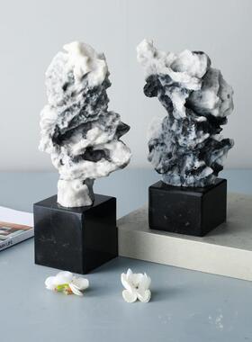 新中视式象太湖石假山雕塑摆件别墅电柜玄关12-21-9书柜抽山禅假