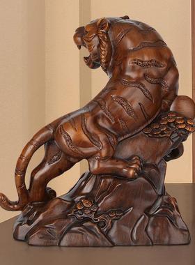 虎Y-YMJ606啸山河家居虎装饰品老件客厅电视柜玄关虎摆摆设上山乔