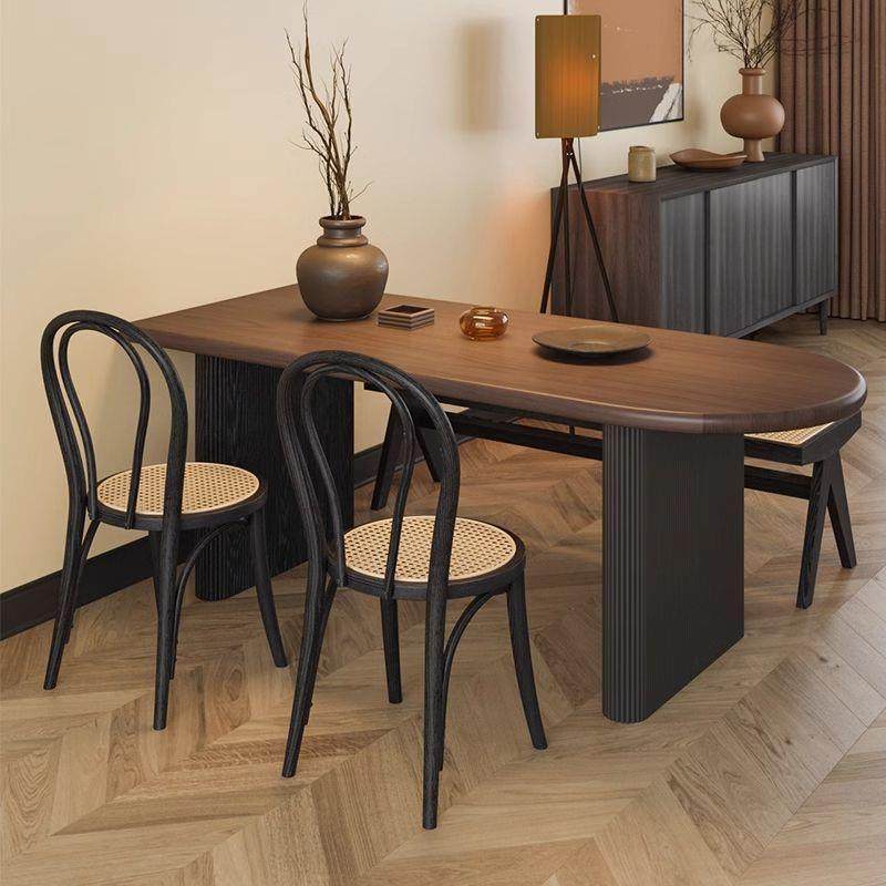 法式轻奢中古实木餐桌餐桌椅组合半圆家用小户型靠墙岛台饭桌古风,淘宝优惠券,粉丝福利购,淘宝优惠卷