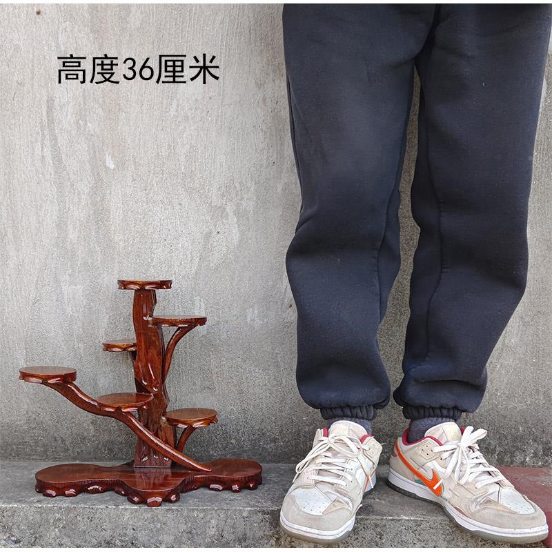 红根雕木花底座博古QSU架花瓶盆景奇石头摆工件艺品茶壶实木多层 - 图0