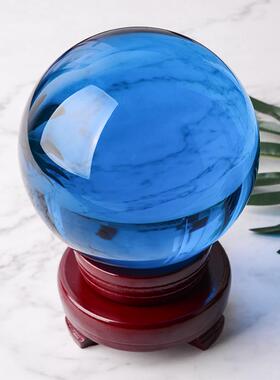 特价高档大小天蓝色水晶球摆件装饰品乔迁家居店铺客厅开业礼品