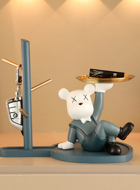 轻奢风幸运兔桌面门口简约玄关客厅茶几鞋柜钥匙收纳装饰兔子摆件