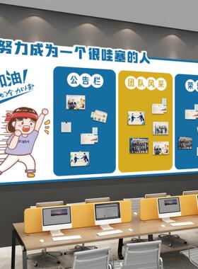 业绩公告栏展示板磁吸白板公告宣传栏公司员工风采办公室文化墙贴