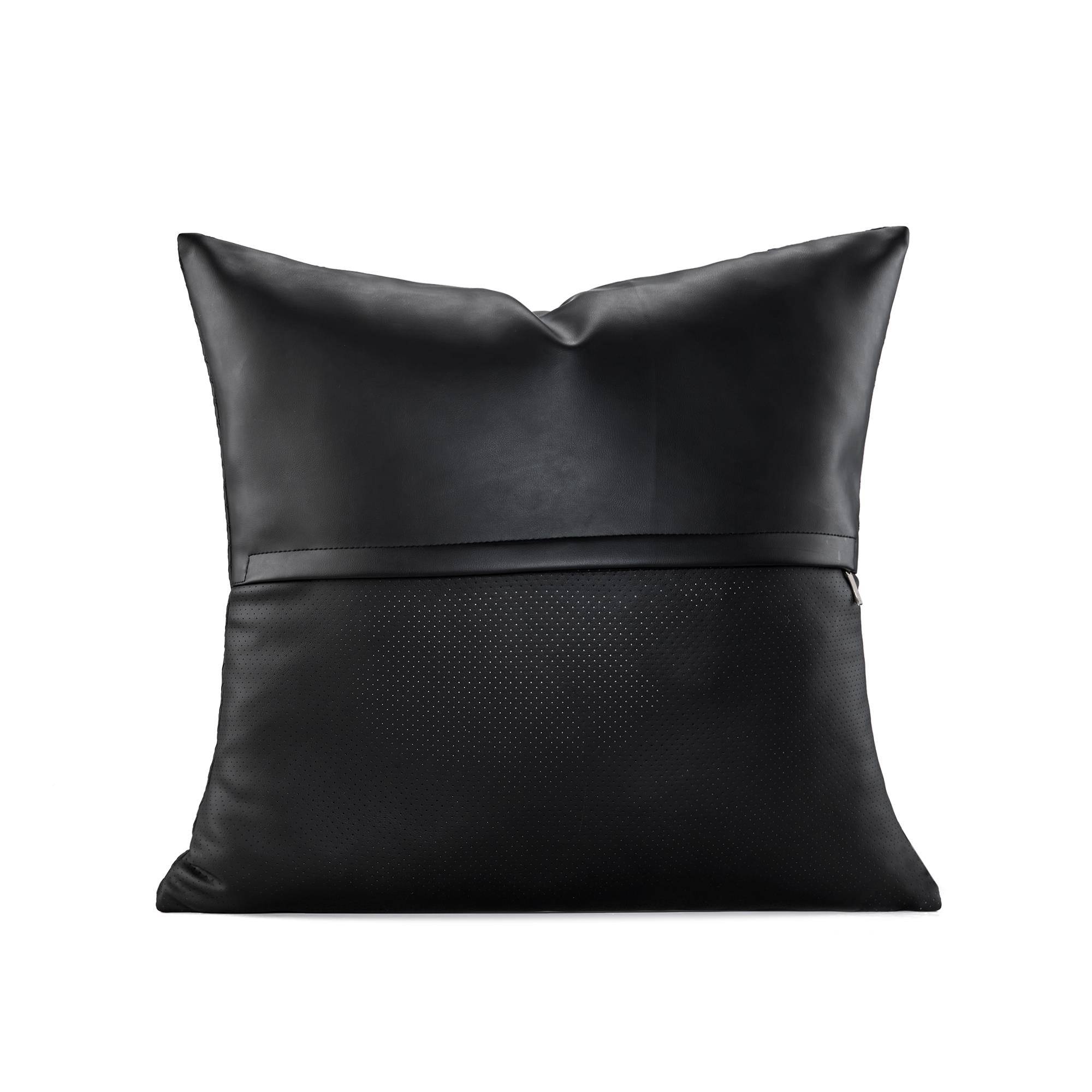 9XC背黑色皮抱枕沙发客厅靠枕办公米室靠垫飘RDG窗榻榻床头Q靠 - 图2