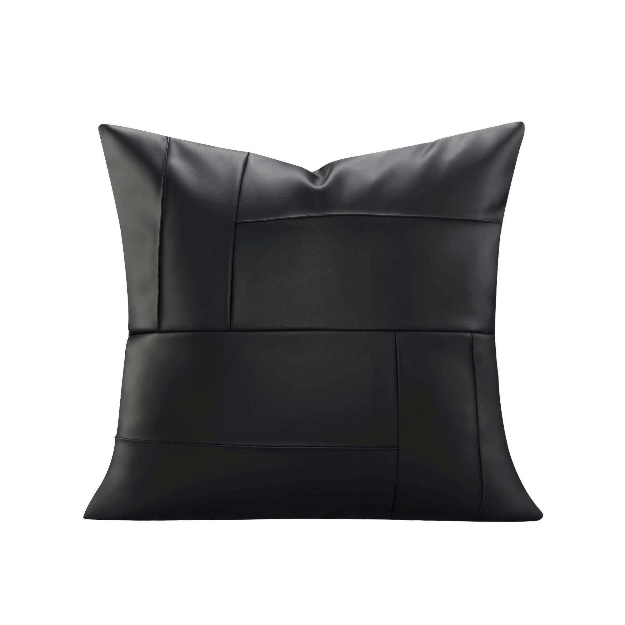 9XC背黑色皮抱枕沙发客厅靠枕办公米室靠垫飘RDG窗榻榻床头Q靠 - 图3
