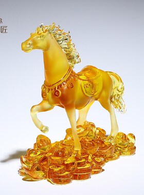 琉璃工艺品生肖马吉祥物乔迁新居礼品入屋新房装饰摆件高级感客厅
