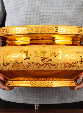 沙金香炉家用室内供佛用品陶瓷沙金寺庙供奉香薰炉插香炉佛堂供具