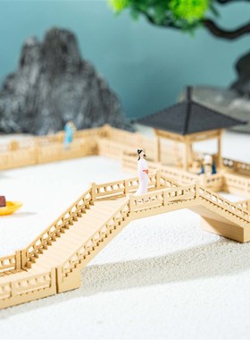 古风国潮鱼缸建筑微景观日常模型建筑治愈国风生态鱼缸带灯光