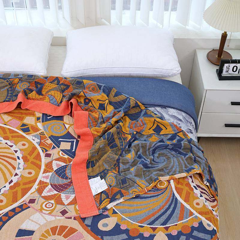 2025新款跨境波西米亚风纯棉纱布毛巾被盖毯四季可用成人午休毯子,淘宝优惠券,粉丝福利购,淘宝优惠卷