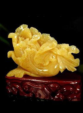 天然玉白菜摆件客厅办公室桌店铺开业送礼聚福百财招来玉石装饰品