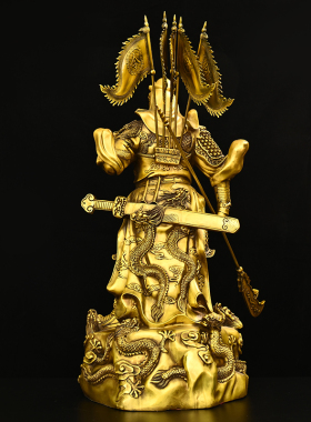 铜关公关二爷摆件纯铜武财神佛像客厅供奉神像关羽武圣关公像开业