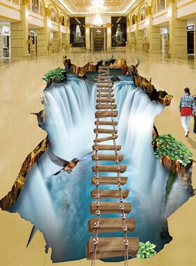 3d立体地砖地贴贴纸创意风景地板贴地面装饰防水耐磨仿真地板砖画