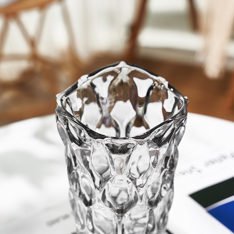 美式加厚水晶玻璃花瓶摆件高档奢华餐桌客厅水养鲜花百合玫瑰插花 - 图1