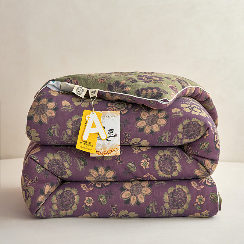 A类全棉色织大提花双层纱大豆冬被纯棉纱布春秋被可水洗棉被褥子,淘宝优惠券,粉丝福利购,淘宝优惠卷