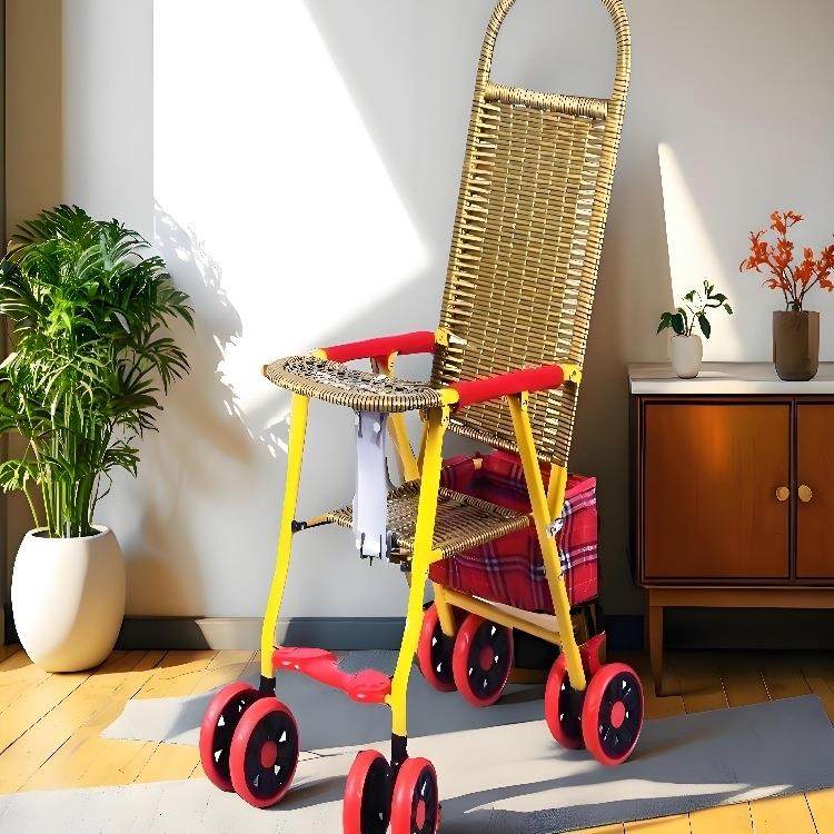竹藤婴儿QTH推车轻便夏季仿藤宝宝推车可躺折叠编竹椅儿手童小推,淘宝优惠券,粉丝福利购,淘宝优惠卷