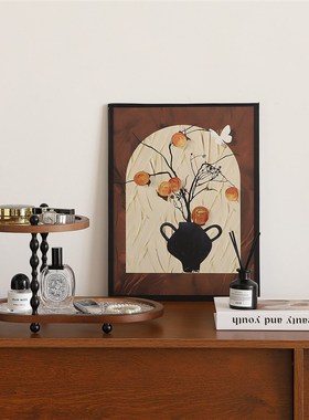 中古风入户门玄关黑胶唱片客厅电视柜卧室斗柜摆件装饰画家居好物