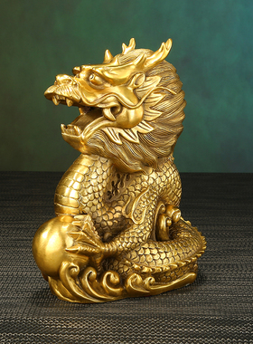 铜龙摆件本命年生肖龙青龙中式家居客厅酒柜办公室装饰工艺礼品