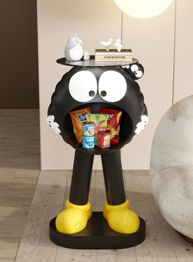 千与千寻卡通黑煤球落地摆件客厅大型沙发旁边几艺术高级家居饰品