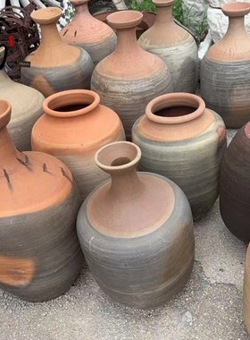 民俗怀旧老物件老陶罐大肚瓦罐酒坛影视道具民俗农家乐装饰摆件