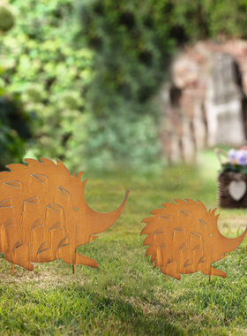 岛拉仿铁锈草地摆件地插鸭子猫咪仙女花园庭院草坪动物园艺装饰品