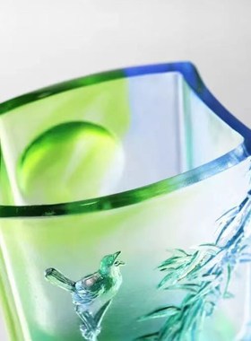 tittot琉园中式琉璃笔筒收纳轻奢 舞月 办公文具桌面摆件装饰礼物