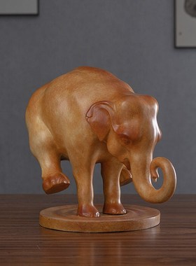 铜之美 铜大象摆件文创飞象酒柜博古架艺术品客厅玄关装饰品 礼品