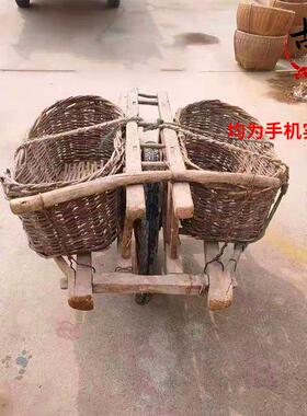 老式手推车民俗老物件怀旧留念老木车单轮车旧农具老木板车农家院