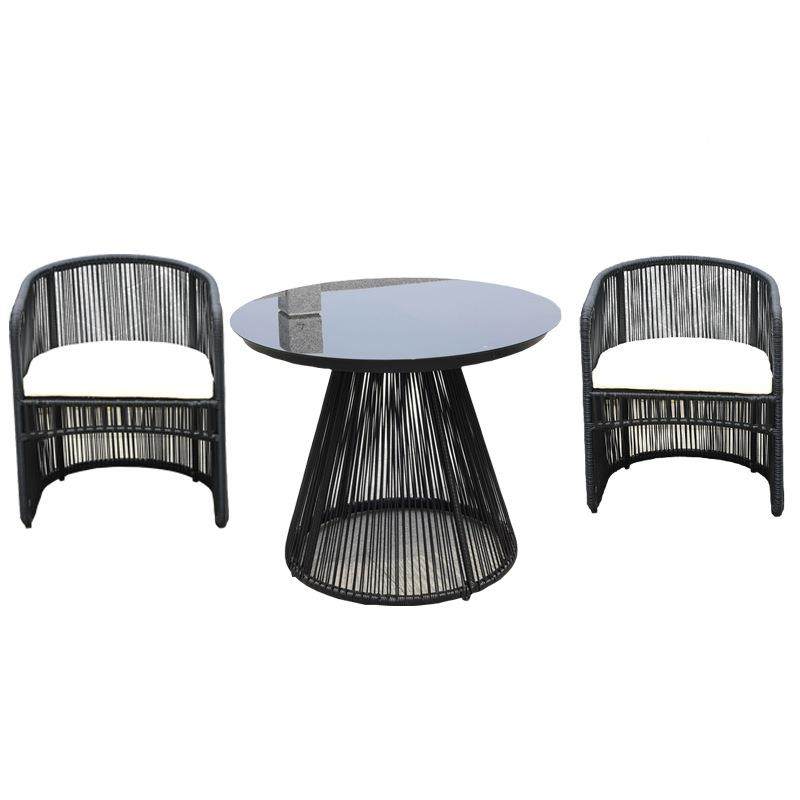 外组合桌椅庭院露天防防晒带伞藤编具组合阳户台休闲藤家椅三件水,淘宝优惠券,粉丝福利购,淘宝优惠卷