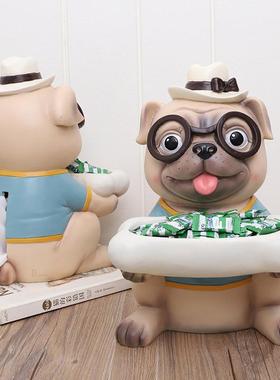 如厂家美R9A5A0卡通树脂创意小鹿收盘果家居桌面狗式狗纸巾抽纳纸