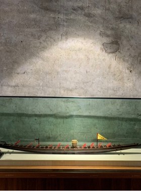 龙船新款柚木其他办公区128米1米莞式龙舟 帆船摆件大头狗模型