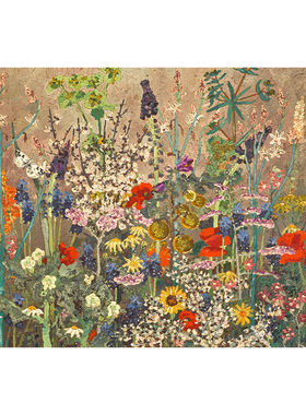 复古彩色野花油画布画芯 塞德里克莫里斯艺术海报书房餐厅装饰画