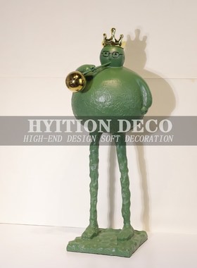 简约现代白色树脂趣味人物雕塑泡泡国王客厅装饰品软装样板房摆件