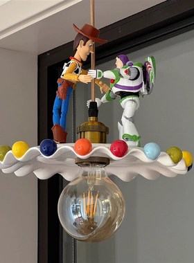 创意卡通公仔巴斯光年灯线装饰摆件可爱装饰氛围光线卧室客厅装饰