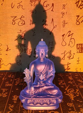 古法琉璃药师佛摆件药师家居价光琉璃摆设佛像厂如来直销七供养