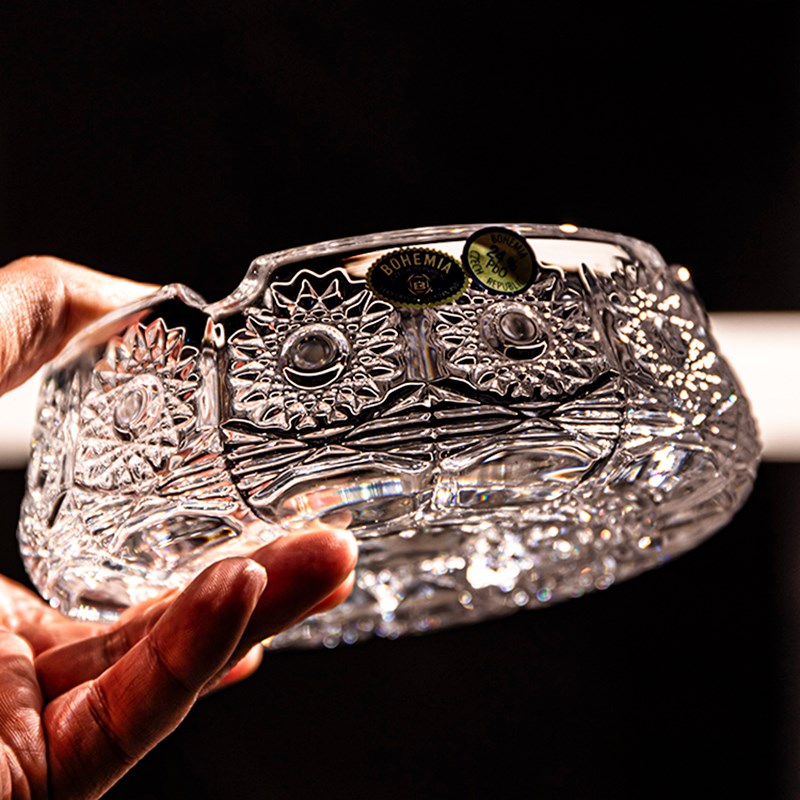 捷克进口BOHEMIA水晶玻璃高档复古烟缸装饰雪茄盒茶几烟灰缸礼品 - 图1