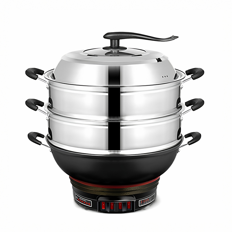 电炒锅多功能家用电热锅铸铁不粘电锅电饭锅电炒蒸煮一体电炒菜锅,淘宝优惠券,粉丝福利购,淘宝优惠卷