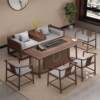 New new Chinese style tea table and chair combination solid wood black walnut Kung Fu tea table and tea set set all in one home tea drinking table