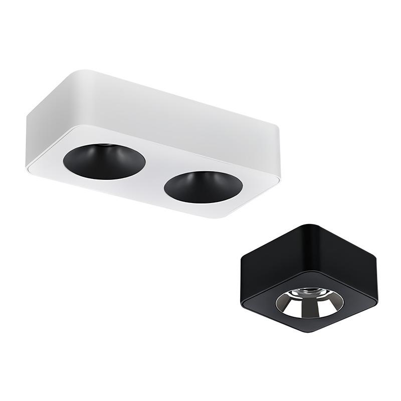 Jingya ultra-thin surface mounted spotlight without main light living room lighting anti-glare four-head square ceiling downlight eye protection bold lamp