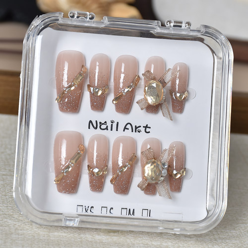 新娘穿戴甲长款2026新款指甲贴片孕妇可用穿戴美甲甲片拍婚纱照 - 图0