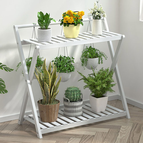 阳台花架挂式落地式实木架置物架花盆架吊兰简约萝室内装饰多层绿 - 图2