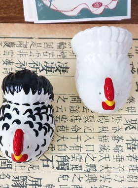 创意陶瓷鸡摆件吉祥物家居客厅酒柜装饰高档工艺摆设乔迁新居礼品