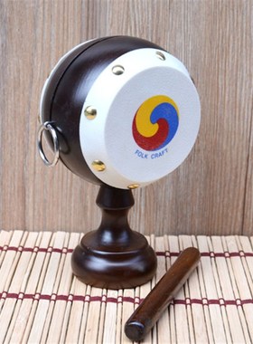 韩国民俗工艺品韩国圆鼓腰鼓摆件挂鼓朝鲜族工艺品摆件吉祥平安鼓